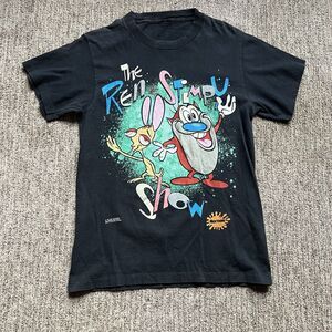 Rare Vintage CHANGES The Ren & Stimpy Show Nicktoons 1991 T Shirt 90s Black SZ L
